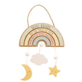 Rainbow Hanging Plaque 'Sweet Dreams' - Just Blue Or Pink