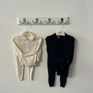 Baby Boy 3 Piece Knitted Outfit - Just Blue Or Pink