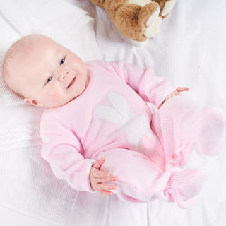 Dandelion Pink Knitted Bunny Onesie - Just Blue Or Pink