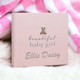 Personalised Pink Baby Girl Photo Album - Just Blue Or Pink