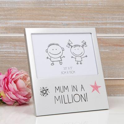 Aluminium Photo Frame - Mum In A Million - Just Blue Or Pink