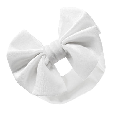 White Velour Headband with Bow - Just Blue Or Pink