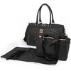 Personalised Black Faux Leather Maternity Bag - Just Blue or Pink
