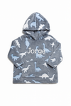 Personalised Dinosaur Hoodie - Blue