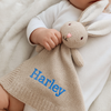 Personalised Grey Knitted Bunny Comforter