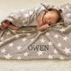 Personalised Grey Star Fleece Blanket