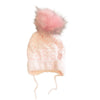 Personalised Pink and Grey Faux Fur Pom Hat