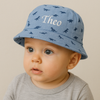 Personalised Dinosaur Bucket Hat - Blue