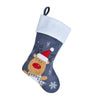 Christmas stocking with a reindeer design on a white background