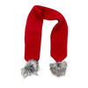 Knitted Pom pom Scarf - Red