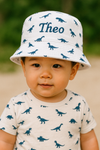 Personalised Dinosaur Bucket Hat - White