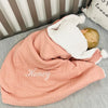 Personalised Rose Gold Fleece Pom Blanket