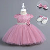 Dusky Pink Occasion Dress with Shoes and Headband