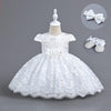 White Occasion Dress with Shoes and Headband