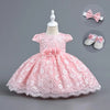 Pink Occasion Dress with Shoes and Headband
