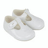 White Patent Christening Shoes with Cross