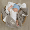 Personalised Baby Blanket with Bow - Grey