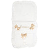 Personalised White & Beige Pram Footmuff/Cosytoes