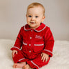 Personalised Red Satin Velour Pyjamas