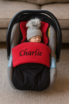 Personalised Black & Red Car Seat Footmuff