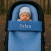 Personalised Dusky Blue Fleece Car Seat Footmuff