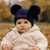 Personalised Navy Pom Pom Hat with Bow