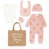 Personalised Baby Girls Organic Cotton 6 Piece Gift Set (NB-6 Months)