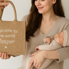 Personalised Baby Girl Beige Organic Cotton 6 Piece Gift Set