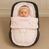Personalised Pink Car Seat Footmuff with Pink Bows