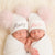 Personalised Pink Baby Hat with Pom Poms