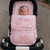 Personalised Pink Frilly Pram Footmuff with Pink Bows