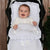 Personalised White Pram Footmuff with White Bows