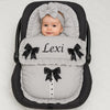 Personalised Grey Frilly Car Seat Footmuff