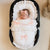 Personalised White Frilly Car Seat Footmuff - Pink Bows