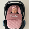 Personalised Dusky Pink Fleece Car Seat Footmuff