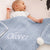 Personalised Dusky Blue Fleece Pom Blanket