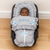 PersonalisedGrey Car Seat Footmuff - Blue Bows