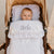 Personalised White Pram Footmuff with White Bows
