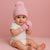 Knitted Hat, Mittens and Bootees Set - Pink