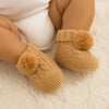 Knitted Hat, Mittens and Bootees Set - Coffee