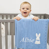 Personalised Dusky Blue Bunny Shawl