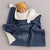 Personalised Steel Blue Fleece Pom Blanket
