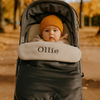 Personalised Grey Rain Proof Pram Footmuff