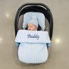 Personalised Broderie Anglaise Car Seat Footmuff - Blue