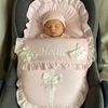 Personalised Pink Car Seat Footmuff with White Bows