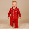Personalised Red Satin Velour Pyjamas