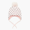 Personalised Pink Pom Hat with Hearts