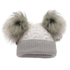 Personalised Grey & White Pom Hat - Just Blue or Pink