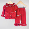 Personalised Red Satin Velour Pyjamas