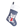 Christmas stocking with a fox design on a white background